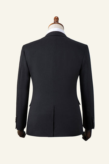 Black Peaked Lapel 3-Piece menn Suit smoking